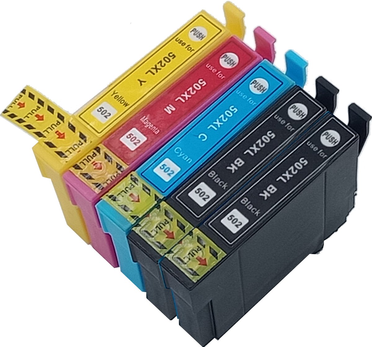 KATRIZ huismerk inkt voor|Epson 2x T502XL Zwart + 1x T502XL Cyaan + 1x T502XL Magenta +1x T502XL Geel | Epson 502XL | (5 stuks) - Met chip